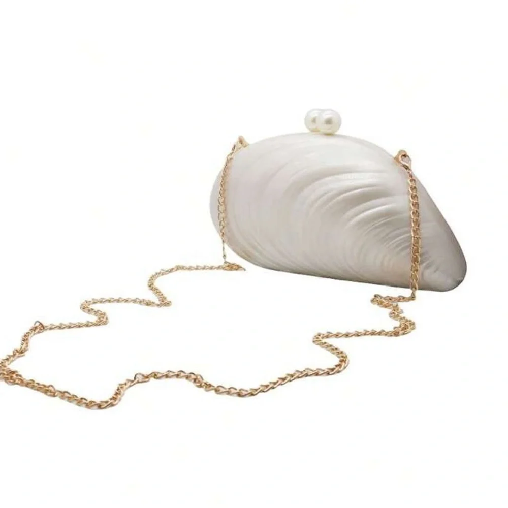 Pearlescent Shell Clutch